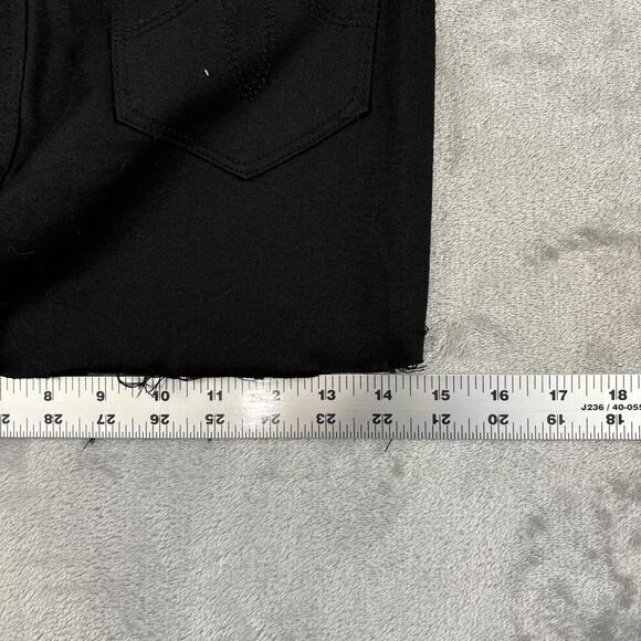 Level 99 Black Denim Mini Skirt Raw Hem Distressed Stretch Women’s 24 - Picture 4 of 7